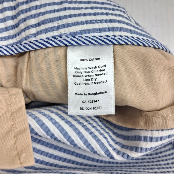 Talbots Blue White Striped Relaxed Chino Shorts - Picture 6 of 6